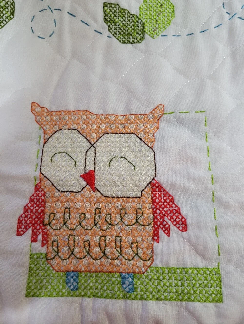 Children's Woodland Patchwork Coverlet Handsewn 42